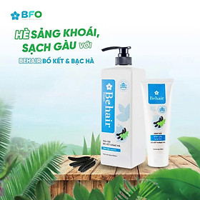 Combo Gội Xả Behair Bồ kết bạc hà Giúp Mềm Mượt Giảm Gãy Rụng Kích Thích Mọc Tóc