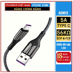 Mua Cáp sạc Choetech AC0013 nhanh Usb To Type C 5A dài 1.2M (Hàng chính hãng)