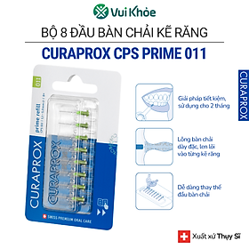 Bộ 8 đầu thay thế cho bàn chải kẽ răng Curaprox CPS 011 Prime - Xanh lá | Chăm sóc răng miệng chuẩn Thụy Sĩ