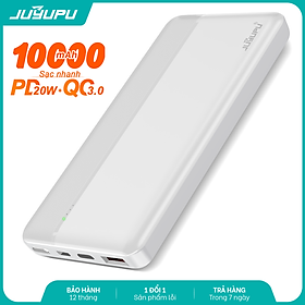 Mua Pin sạc dự phòng JUYUPU PQ1C 10000mAh sạc nhanh PD QC3.0 20W đèn led báo hiệu dành cho iPhone Samsung OPPO VIVO HUAWEI XIAOMI - HÀNG CHÍNH HÃNG