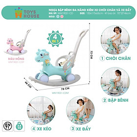 Ngựa bập bênh đa năng kiêm xe chòi chân và xe đẩy cho bé Toys House WM19033, hàng chính hãng cho bé
