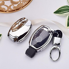 Ốp, bọc chìa khóa silicon màu tráng gương bảo vệ chìa khóa cho xe Mercedes…kèm móc đeo Inox