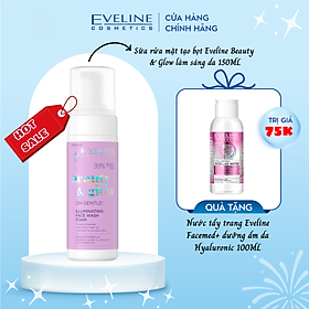 TẶNG nước tẩy trang 100ml Sữa rửa mặt tạo bọt Eveline Beauty & Glow làm