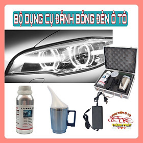 Dung dịch đánh bóng đèn pha phục hồi làm sáng bóng đèn pha ô tô xe máy kèm bộ dụng cụ