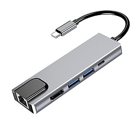 Mua Cáp chuyển USB-C qua 2 cổng USB 3.0/HDMI/LAN/Type-C - thương hiệu OEM