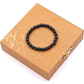 Vòng đeo tay chuỗi hạt đá thạch anh Đen cắt giác 6 ly 25 hạt - Chuỗi đeo tay đá phong thủy - Sản phẩm phong thủy size nhỏ phù hợp cho nữ