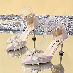 Mua Giày cao gót mũi nhọn đính đá thời trang mùa thu hàng mới dành cho bạn nữ 2021