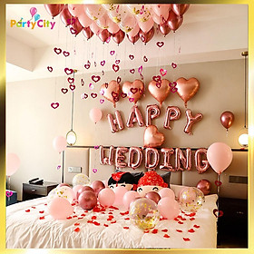 Mua Set trang trí phòng cưới Happy Wedding️FREESHIP️tone hồng gold PCC004