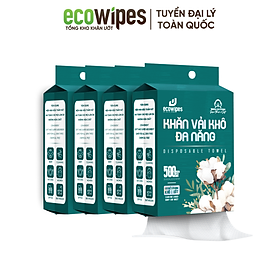 Mua TẶNG MÓC TREO_Khăn vải rút khô đa năng EcoWipes 500Gr túi rút treo tường lau mặt tẩy trang