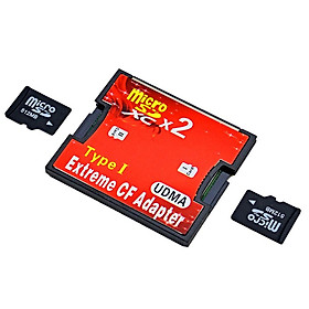 Dual Micro SD SDHC SDXC TF to CF Card Holder MicroSD Card Adapter Reader to Compact Type I Flash Card Reader