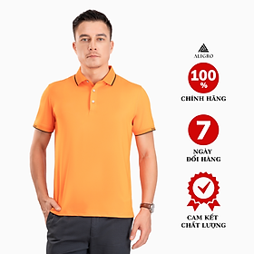 Áo polo golf nam ngắn tay ALIGRO chất vải coolmax màu cam năng động ALGPLO100