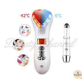 Búa Điện Di Làm Đẹp Da Photon Nóng Và Lạnh, Rửa Sạch Sâu, Thu Nhỏ Lỗ Chân Lông, Tăng Cường Hấp Thụ Và Khóa Giữ Tinh Chất Dưỡng Da Kèm Máy Massage Mắt Giảm Quầng Thâm