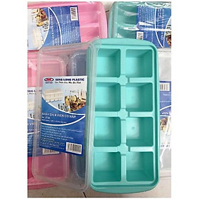 Mua Khay đá 8 viên Có Nắp - Đựng đồ ăn dặm  làm thạch kem