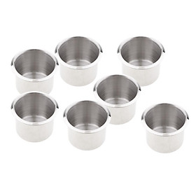 8pcs Stainless Steel Recessed Cup Drink Holder Marine Boat RV Camper 68x55mm