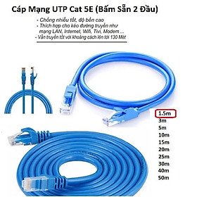 Cáp Mạng UTP Cat 5E Dây Xanh ( Bấm Sẵn 2 Đầu )Cable Lan UTP Cat 5E -1.5m