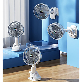 Mua Quạt tích điện mini Super 3in 1  quạt kẹp bàn mini sạc pin tiện dụng 3 tốc độ gió có giá đỡ điện thoại