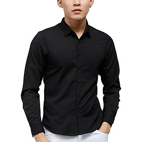 Áo sơ mi tay dài titishop sm489 - đen