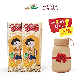 Tặng 1 bình V-Kid COMBO 2 Lốc 4 Hộp Sữa Yến Mạch V-Kid VIỆT NGŨ CỐC Vị