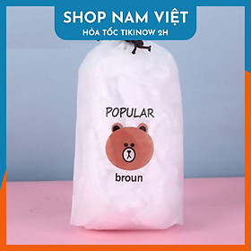 Mua Màng bọc thực phẩm set 100 chiếc co giãn siêu dai có chun hình túi gấu