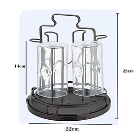 Mua khay úp ly cốc inox có khay hứng nước vuông / tròn màu nâu