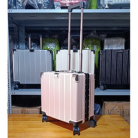Vali Khung Nhôm Ngang Size 18INCH Xách Tay Nhỏ Gọn Cần Kéo 3 Nấc