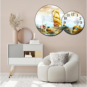 ĐỒNG HỒ TREO TƯỜNG PHA LÊ, ĐỒNG HỒ TRANG TRÍ, ĐỒNG HỒ TRANH TRÁNG GƯƠNG PVP-DHTT1-01