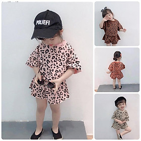 VN22 Size90-130 Set bộ thun bé gái, áo quần kết hợp Thời trang trẻ Em hàng quảng châu