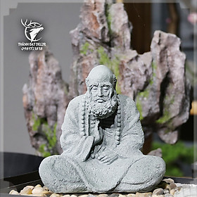 Mua Tượng Đạt Ma Sư Tổ Ngồi Thiền Bằng Đá Sa Thạch   trang trí tiểu cảnh bể cá  hòn non bộ terrarium