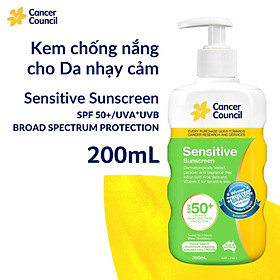 Kem chống nắng dành cho da nhạy cảm Cancer Council Sensitive SPF50+ PA+++