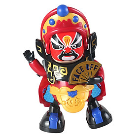Face Changing Robot Toy Chinese Opera LED Lights and Music Opera Doll Statue