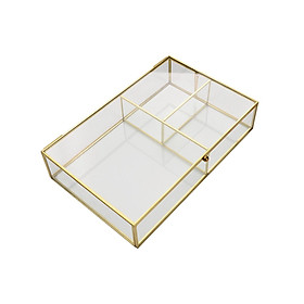 Glass Display Box Treasure Trinket Storage Box for Dresser Bathroom Watch