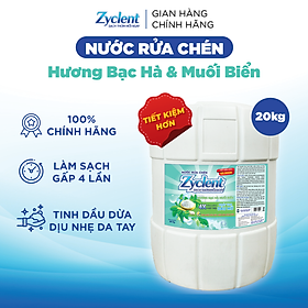 Nước Rửa Chén Zyclent Extra Hương Bạc hà Muối biển 20KG - SIÊU TIẾT KIỆM