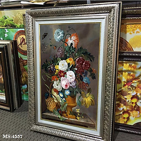 Tranh hoa treo tường phong cách cổ điển Châu âu. Tranh in trên chất liệu vải canvas cao cấp, khung gỗ composit. MS 4557