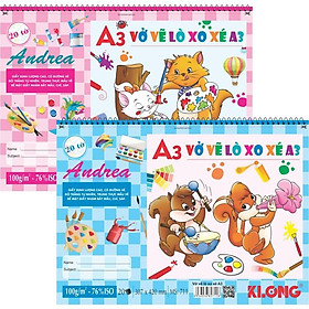 Vở vẽ KLONG lò xo xé A3; MS: 711