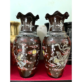 Mua Cặp Bình Vải so sơn mài Thanh Bình Lê- RỒNG & PHỤNG size 76x35 cm khảm xà cừ cao cấp