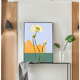 Tranh Canvas Decor Hoa Sen cao cấp. , Khung hợp nhôm chống ẩm, bền, đẹp, nhiều kích thước. Phù hợp nhiều không gian sang trọng