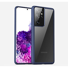 Ốp lưng kính trong viền màu chống sốc không ố vàng cho SamSung Galaxy S21 Ultra, S21 Plus- Hàng nhập khẩu