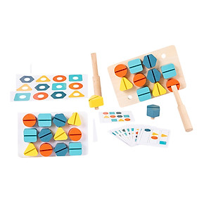 Wooden Screw Nut Toys Early Educational Toys for Kids Children Toddlers