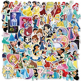 Bộ sticker chông chúa Disney Princess trang trí mũ bảo hiểm, laptop