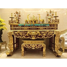 Mua bộ sập thờ gỗ mít chân 18 kèm bàn con