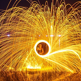 Bùi nhùi thép 1 mét - Steel wool - Vòng Xoáy lửa