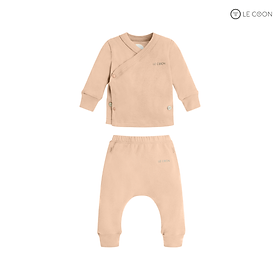 LE COON | Bộ Đồ Cúc Bấm Vạt Chéo | COMFY | 0 tháng -9 tháng tuổi