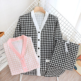 Đồ bộ bầu và sau sinh, Pijama cho con bú AZ44 chất liệu đũi xốp mặc hè thu và đông xuân