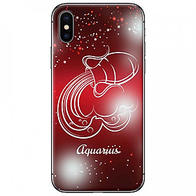 Ốp lưng dành cho iPhone X mẫu Cung hoàng đạo Aquarius (đỏ)