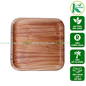 Mua Dĩa gỗ vuông đựng thức ăn decor  dĩa gỗ tự nhiên nguyên khối đựng thức ăn nhiều size - Gỗ Kim Ngân