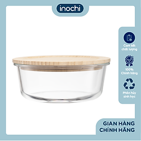 Hộp thuỷ tinh tròn nắp tre Nikko 400ml