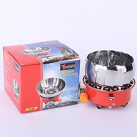 Bếp gas du lịch dã ngoại mini gấp gọn, có lồng chắn gió, đồng hành cho mọi chuyến đi