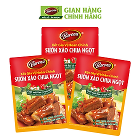 Combo 3 gói Xốt Gia vị hoàn chỉnh Barona - Sườn xào chua ngọt 80gr