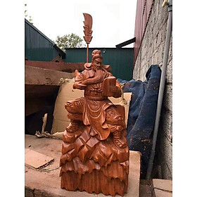 Mua Tượng quan công đọc sách bằng gỗ hương đá kt cao 30cm