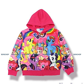 Áo khoác bé gái Pony từ 14-43kg - Thun cotton da cá in 3D cực chất - Áo lạnh cho trẻ em - L Sen (CV) - S05: 14-15kg